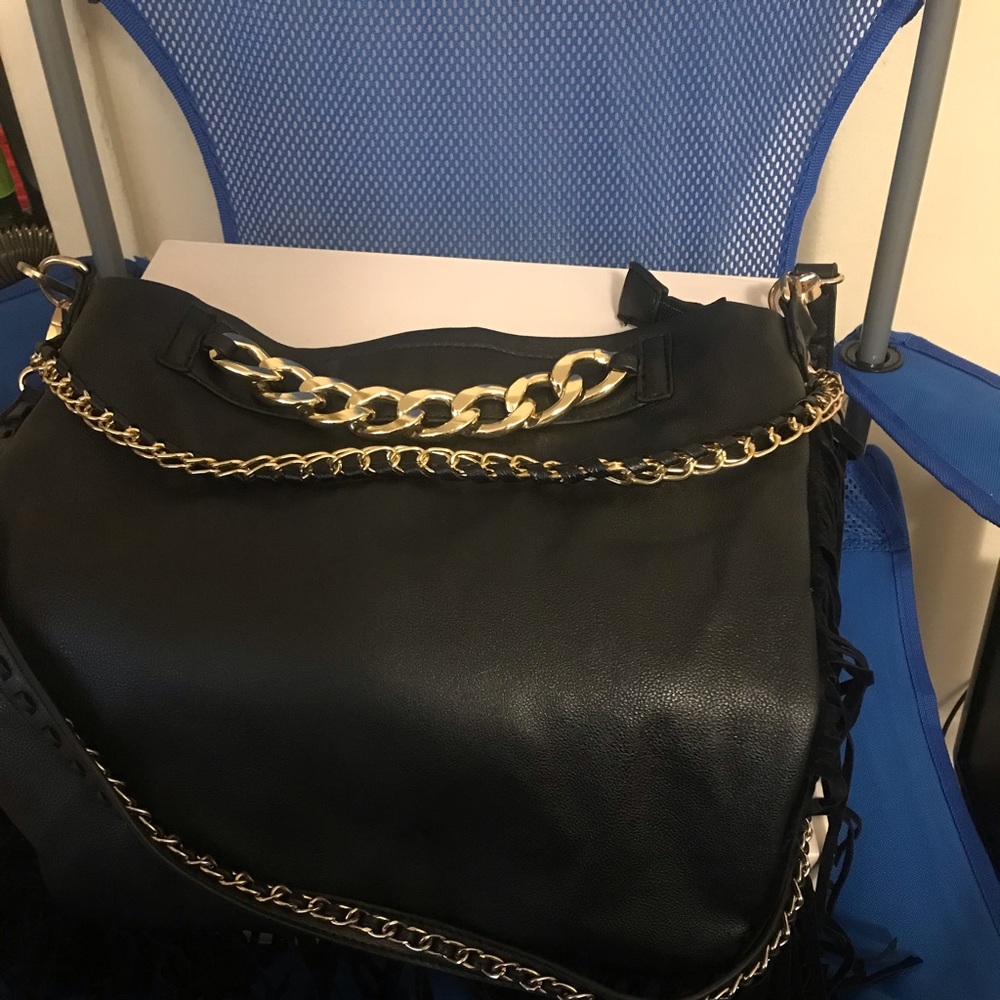 Black and Gold Fringe Purse